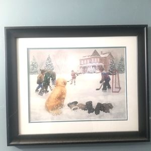 Pair of hockey framed hockey pictures. Great condition. Professionally framed